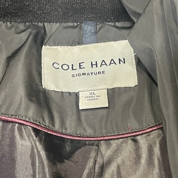 Women's COLE HAAN Signature Black Down 32" Long‎ Quilted Puffer Jacket Size XL - Picture 3 of 12